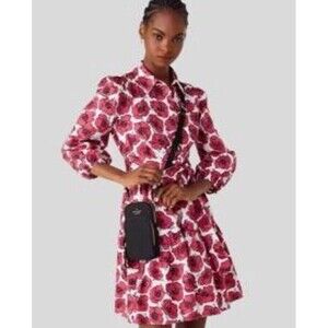 $295 KATE SPADE Lantern Poppy Toss shirtdress belted DRESS SIZE S M Worn Once‎